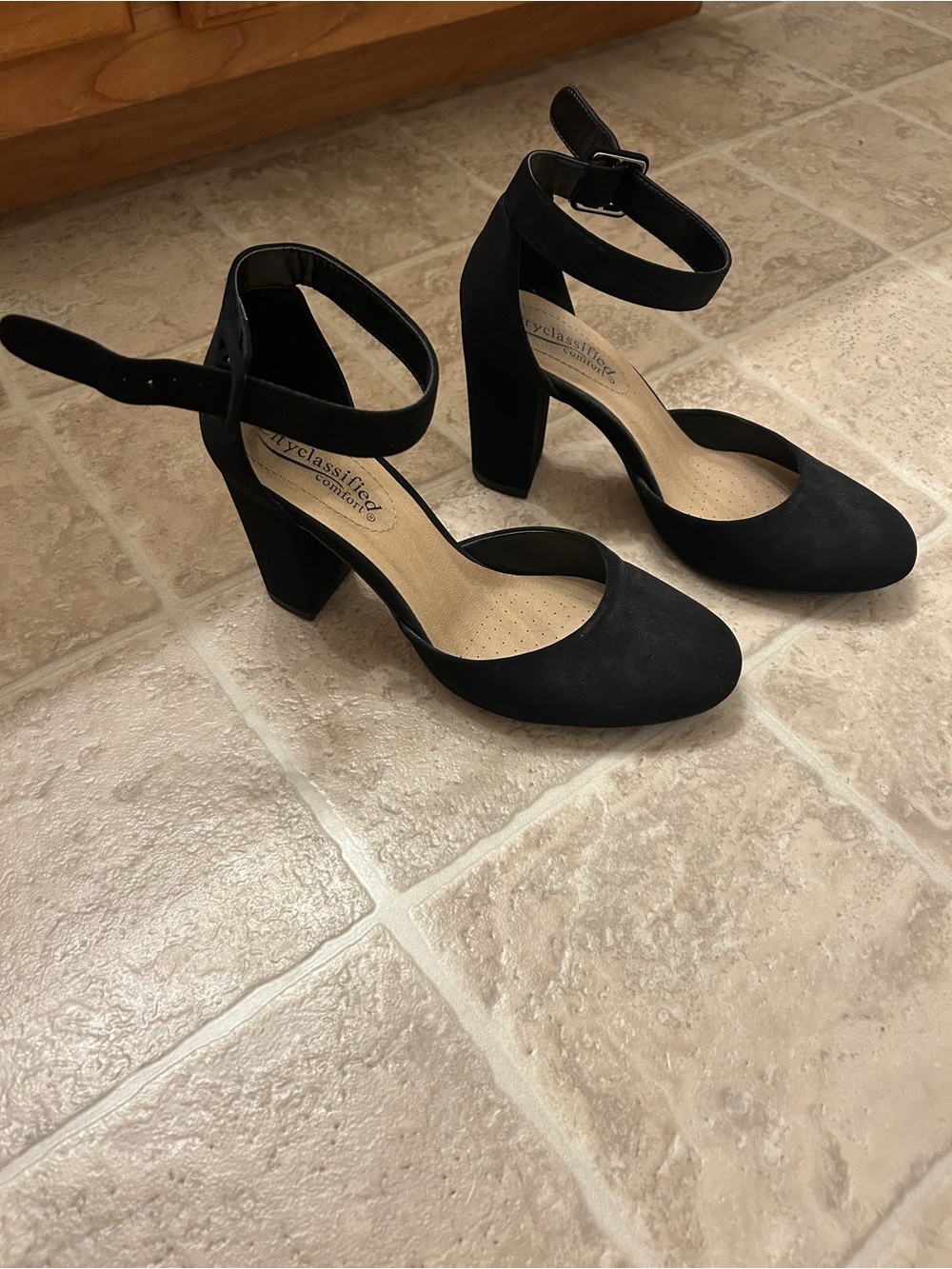 Cityclassified Ankle-Strap Block Heels - Black